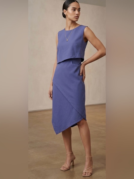 Porto Dresses & Skirts - NWT 215$ Porto San Francisco Sleeveless layered Poppycock Dress in Periwinkle M
